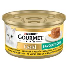 Konzerva Gourmet GOLD - Savoury Cake s kuřetem a mrkví, 85 g