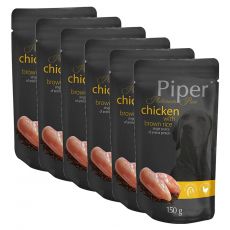 Kapsička Piper Platinum Pure kuře a hnědá rýže 6 x 150 g